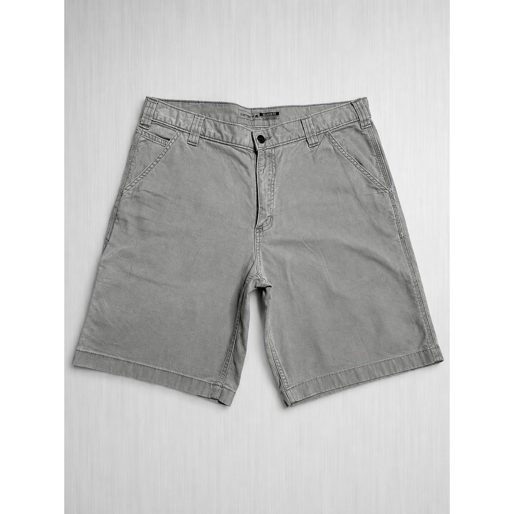 Carhartt Relaxed Fit Shorts Men's 36 Cream Canvas Workwear Utility Carpenter
